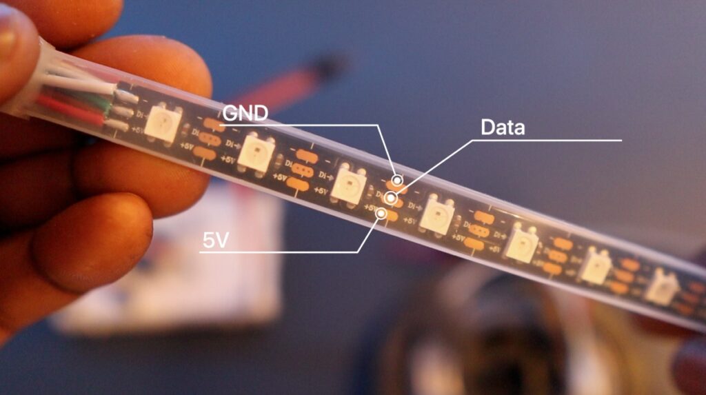 lightvest led strip data-pins